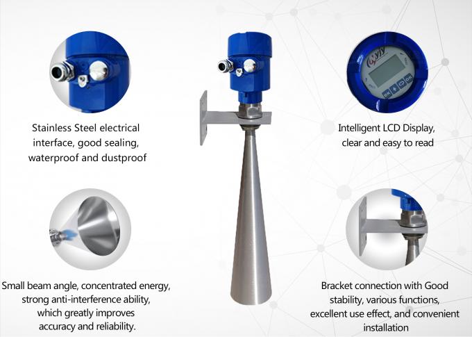 উচ্চ ফ্রিকোয়েন্সি 26g রাডার সংকেত স্তর মিটার ওয়েভ রাডার সলিড লেভেল সেন্সর গাইডেড রাডার অ্যাসিড ওয়াটার লেভেল গেজ ট্রান্সমিটার 4